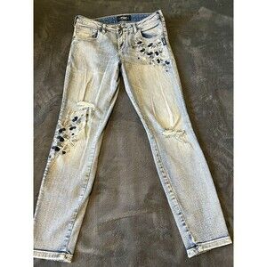 Silver Womens Jeans Izzy Ankle Skinny 28W/27L Blue Floral Denim Lightly Worn